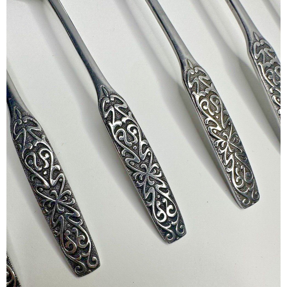 National Valinda 6 PCS Spoon Fork Stainless Flatware Replacement MCM VTG